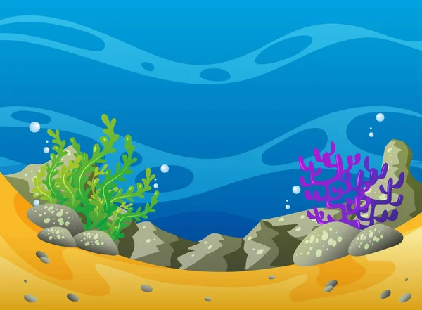 Mercan ve kayalar ile okyanus sahne