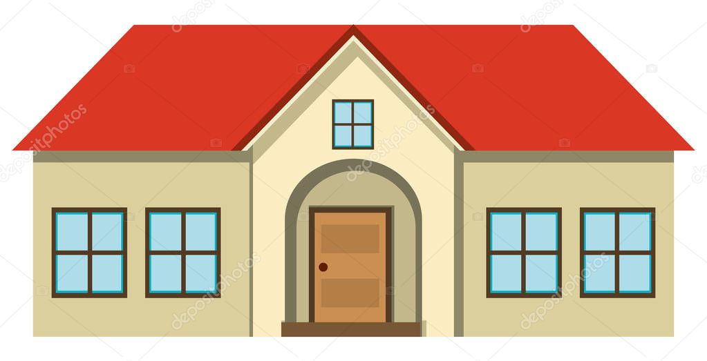 casa con techo rojo — Vector de stock © brgfx #136845856