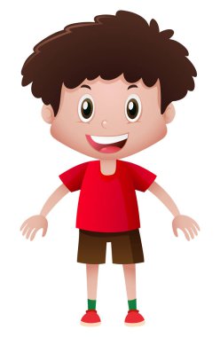 Kırmızı tişörtlü küçük çocuk