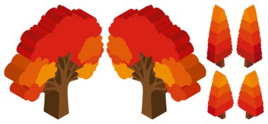 Ağaçları sonbahar turuncu yaprak ile