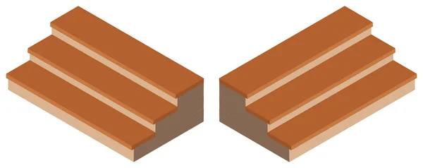 3D Design für Holzstufen — Stockvektor