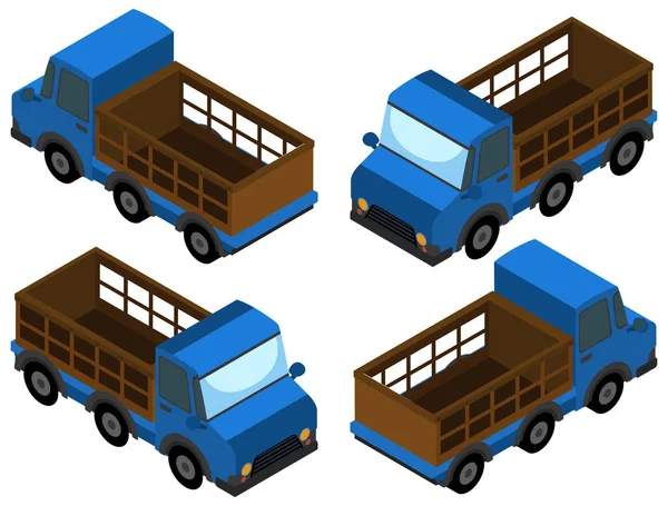 Ambil truk dengan warna biru - Stok Vektor
