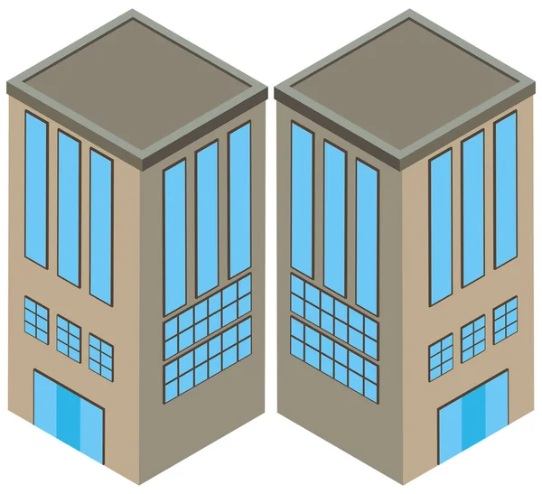Dwa kąty szary budynek — Wektor stockowy