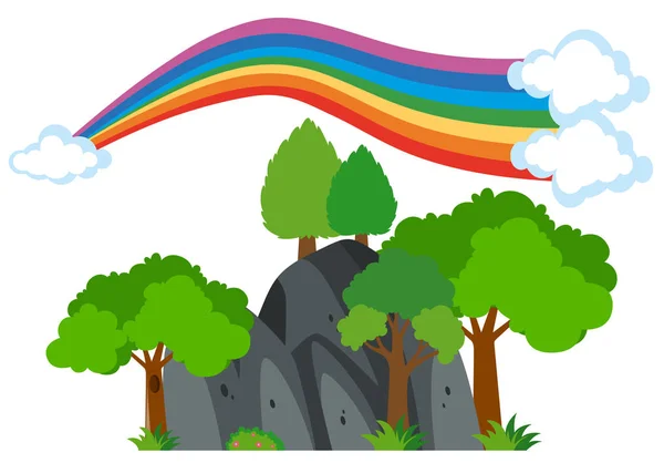 彩虹在山 — 图库矢量图片