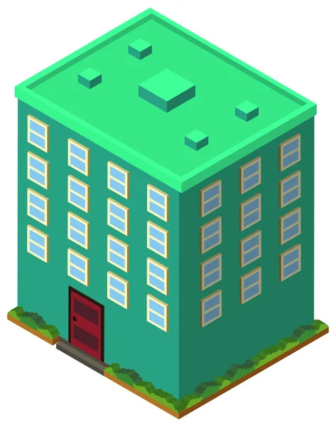 Diseño 3D para el edificio de apartamentos — Vector de stock