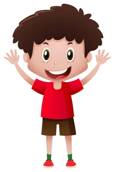 Junge im roten Hemd lächelt — Stockvektor