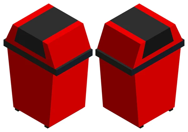Lixeiras em vermelho a partir de dois ângulos diferentes —  Vetores de Stock