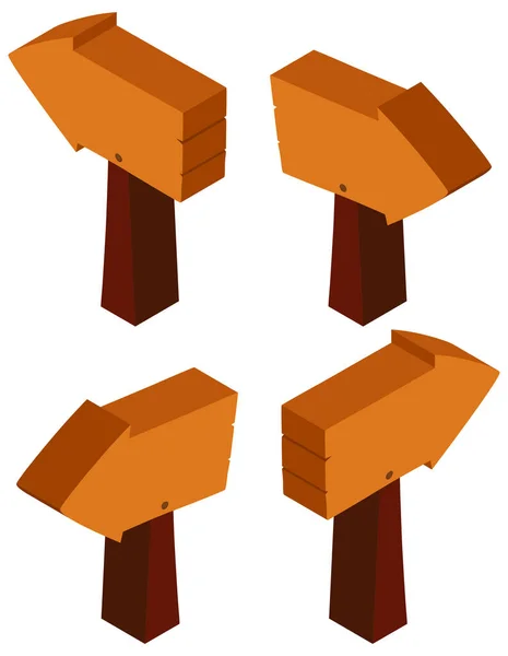 3D design för träskylt — Stock vektor