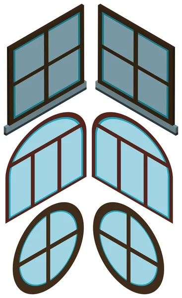 Diferentes formas de ventanas — Vector de stock