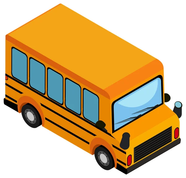 Yellow school bus on white background — Stock Vector