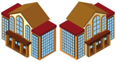 Bina ile lots-in pencere eşiği için 3D tasarım