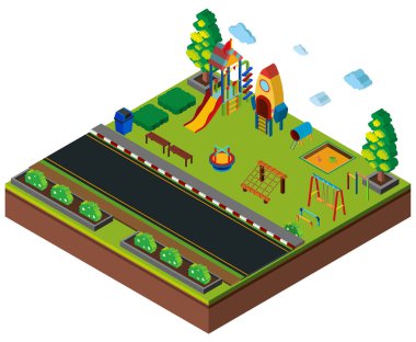 karayolu ile Bahçesi için 3D tasarım