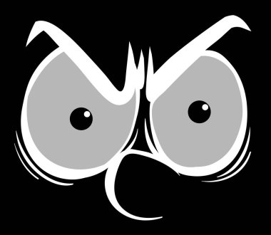 Kızgın yüz siyah arka plan üzerine