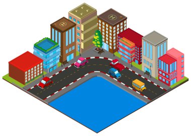 3D tasarım City'deki binalar için