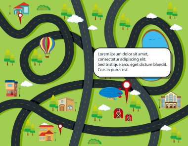 Yol ve harita Infographic kavramı