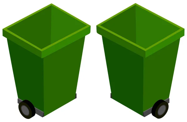 3D-ontwerp voor groene Prullenbakken — Stockvector