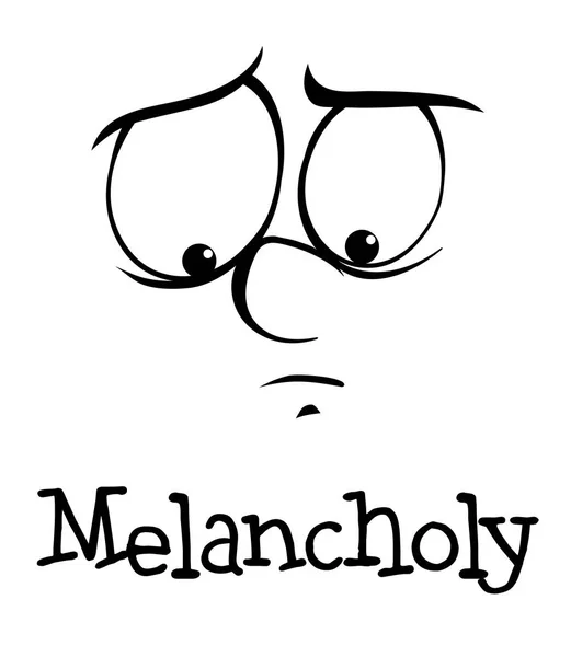 Expressie wordcard voor melancholie — Stockvector