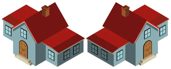 Design 3D per la casa in blu — Vettoriale Stock