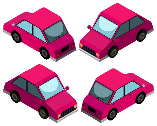 3D-ontwerp voor de roze auto — Stockvector