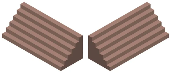 茶色の階段の 3 d デザイン — ストックベクタ
