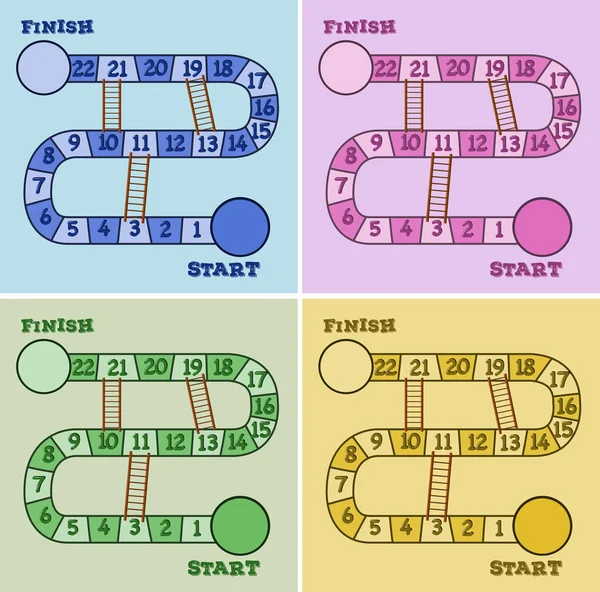 Gra planszowa szablonu w czterech kolorach — Wektor stockowy