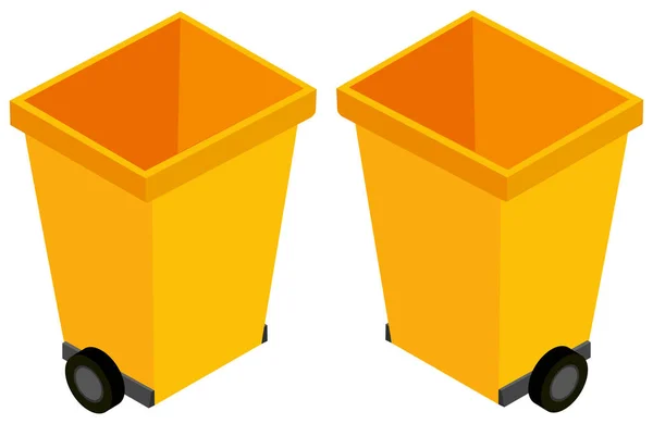 3D-Design für gelbe Mülltonnen — Stockvektor