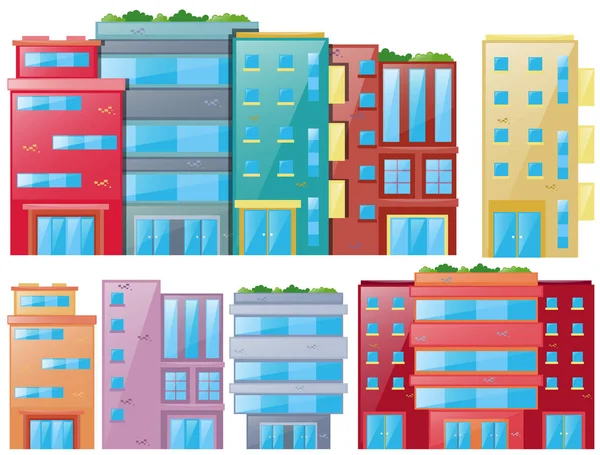 Diferentes diseños de edificios — Vector de stock