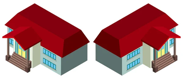 Izometryczne dom budowa na białym — Wektor stockowy