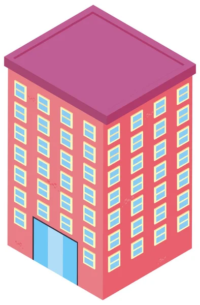 Projektowanie 3D dla budynku w kolor różowy — Wektor stockowy