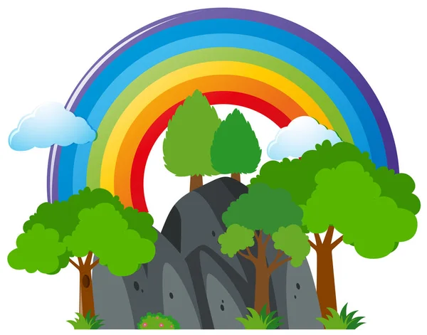 现场的山和彩虹 — 图库矢量图片