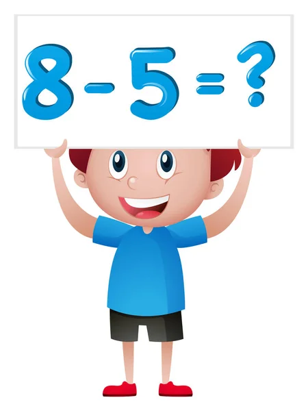 Boy Solving a Math Problem, illustration — Stock Vector ... (451 x 600 Pixel)