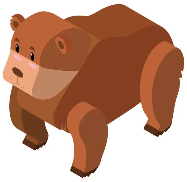 3D-s tervez részére barna medve — Stock Vector