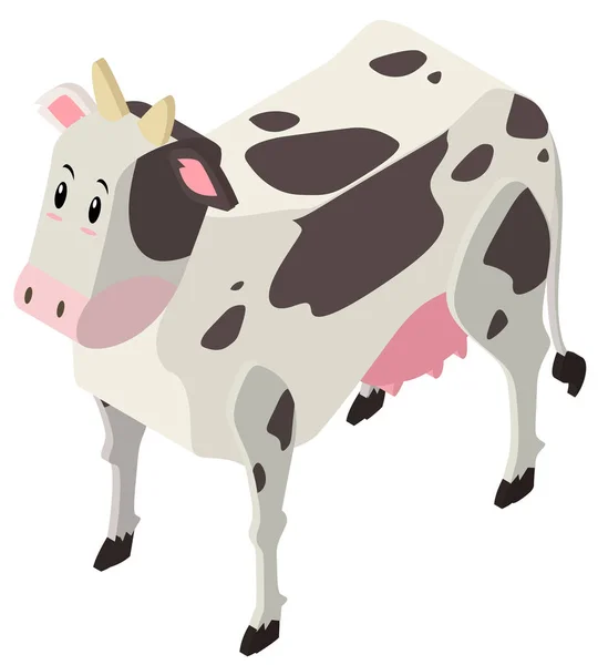 Design 3D para vaca —  Vetores de Stock