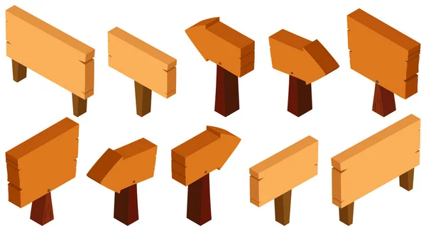 木製の標識の 3 d デザイン — ストックベクタ