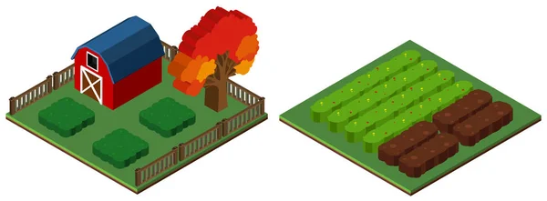 Conception 3D pour la ferme et la grange — Image vectorielle