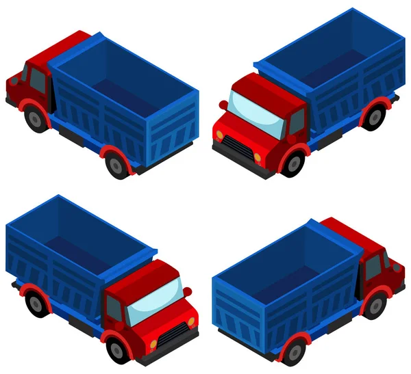 3D-Design für blauen LKW — Stockvektor