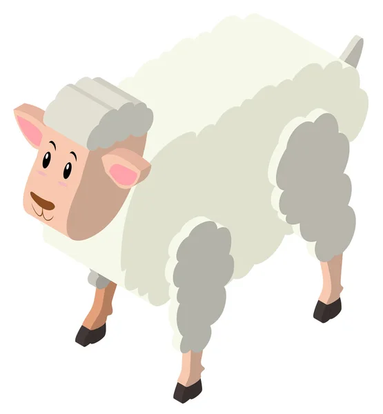 3D-ontwerp voor witte schapen — Stockvector