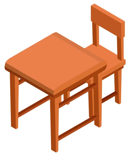 3D design asztal és szék — Stock Vector