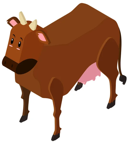 Disegno 3D per toro marrone — Vettoriale Stock