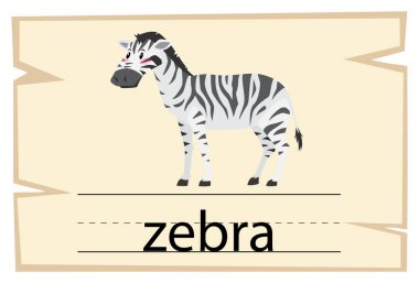 Word zebra için Wordcard şablon