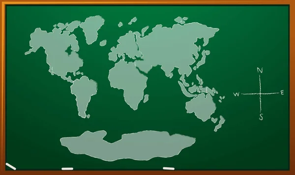 Mapa del mundo en el tablero verde — Archivo Imágenes Vectoriales