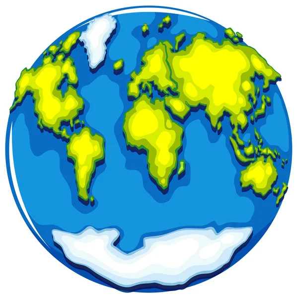 Mapa del mundo en formato redondo — Vector de stock