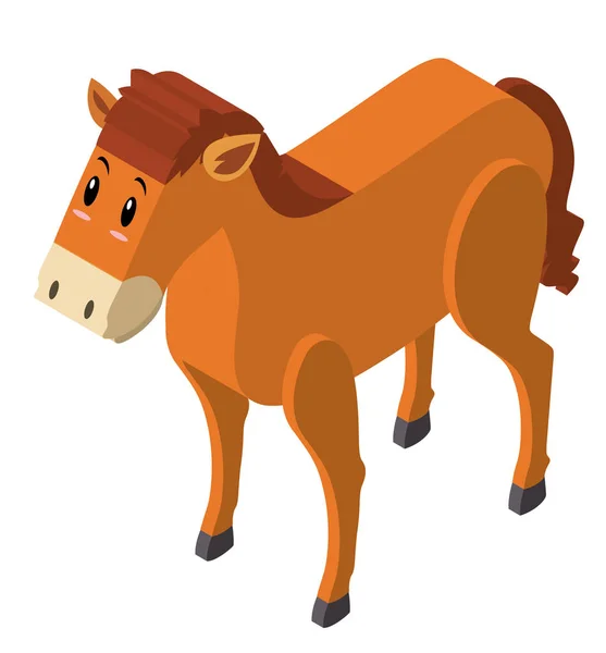 Diseño 3D para caballo marrón — Vector de stock