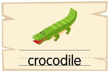 Word timsah için Wordcard şablon