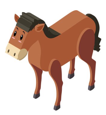 3D dizayn kahverengi at için