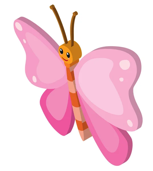 Butterfly rózsaszín szárnyakkal — Stock Vector