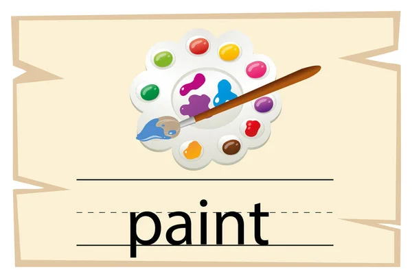 Plantilla Wordcard para pintura de palabras — Vector de stock