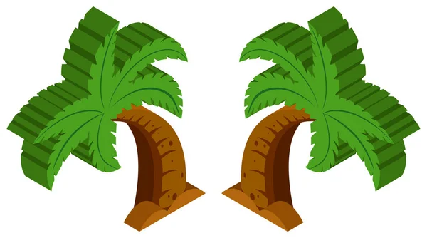 3D design for coconut tree — Stock Vector