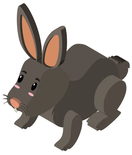 3D design for black rabbit — Stock Vector