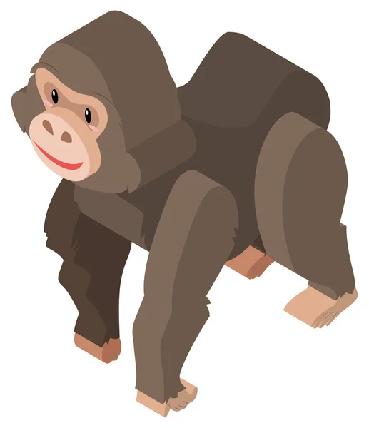 Diseño 3D para orangután grande — Vector de stock